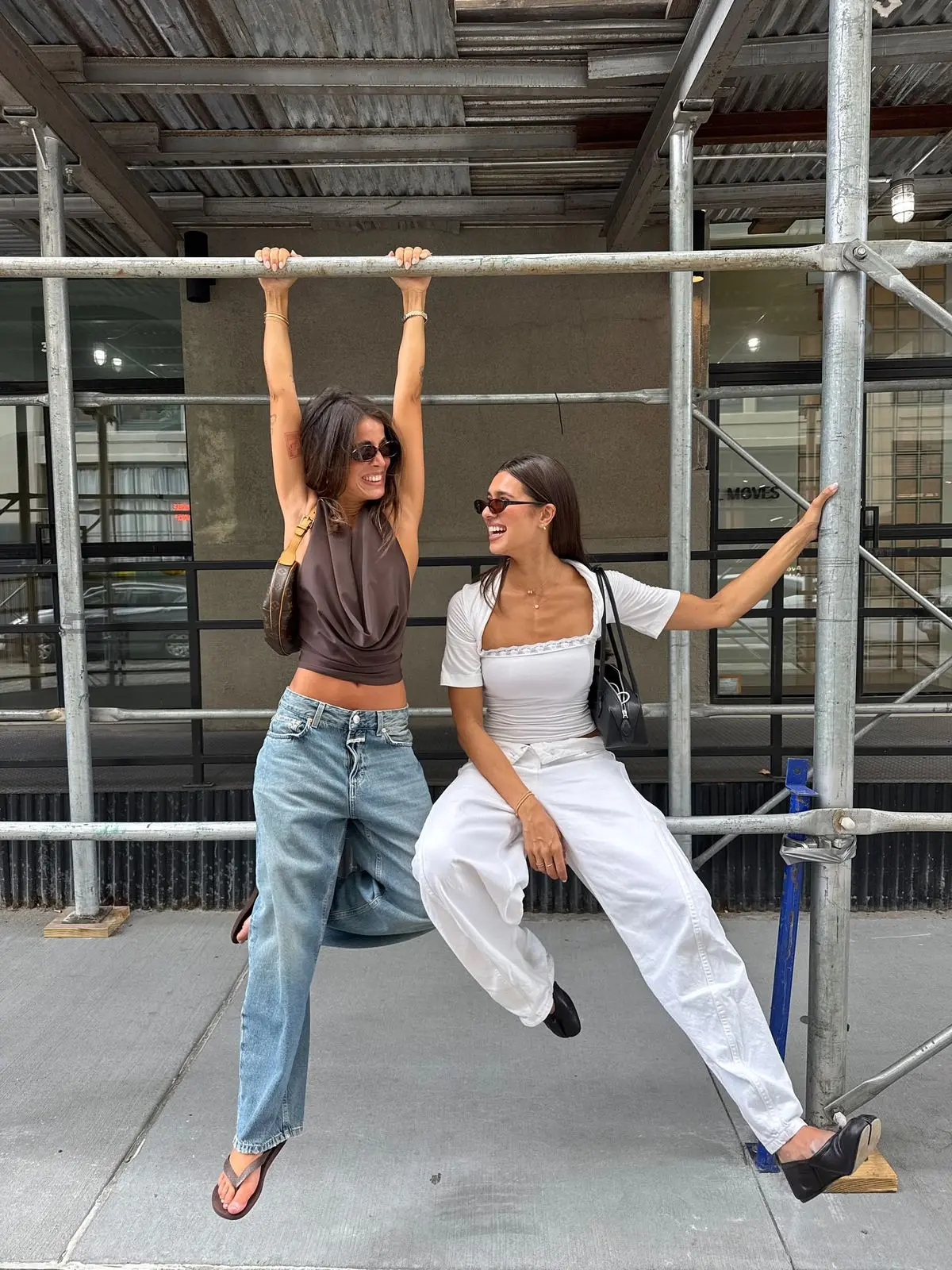Women on scaffolding